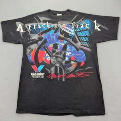 Vintage Valvoline Racing Mark Martin Shirt Mens XL Black Graphic NASCAR 1998 90s