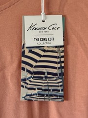 Kenneth Cole Large Knit V-Neck T-Shirt Peach Bloom Soft $49