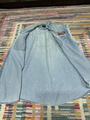 2008 Myrtle Beach Spring Rally Sleeveless Denim Shirt Frayed Arm Holes XL Stains