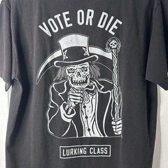 Lurking Class Vote Or Die Skull Graphic T Shirt Black Approx M Bleach Spots