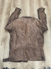 Black Rivet Men’s Genuine Leather Jacket Brown Zip Front Size M