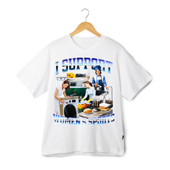 I Support Women’s Sports Parody Print T-Shirt, Humorous Advocacy Casual Tee