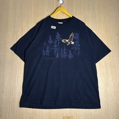 Vintage 90s Nature Eagle River Absolute Quality XL Navy Blue Graphic Shirt Men’s