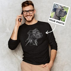 Custom Pet Portrait Comfort Tee Personalized Dog Cat Lover Gift Shirt