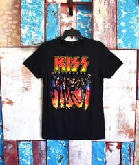 Men’s Kiss 1976 Destroyer T-Shirt Crew Neck Classic Rock SMALL Black NEW