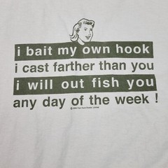Vintage Fishing Shirt Men Large Tackle Bait Fisherman Fish Face Goods Y2K Adult