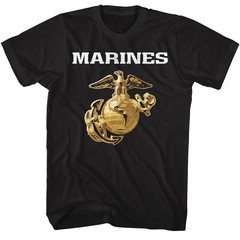 USA Marines Corps Adult T Shirt ENLISTED EMBLEM New Licensed Black Cotton