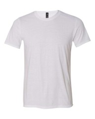 Gildan Men Softstyle Triblend Short Sleeve Tagless T-shirt 6750 White