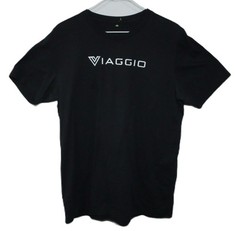 VIAGGIO Black Graphic T-Shirt Men’s Short Sleeve Crew Neck New T0480