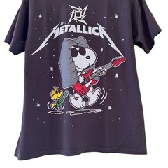 Metallica Snoopy Woodstock Parody Band T-Shirt Modern Size Large Cartoon
