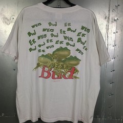 Budweiser Frogs Vintage 90s Double Sided Single Stitch Beer Shirt Boxy Cropped L