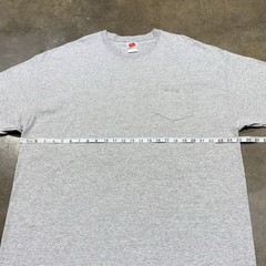 Vintage Hanes Pocket T Shirt XL Blank Gray Heavyweight Streetwear