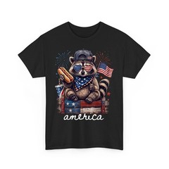 American Funny Patriotic Raccoon 250 Years 4th of July Unisex T-Shirt