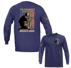 Brave Man US Army Military Veteran American Pride Graphic Long Sleeve