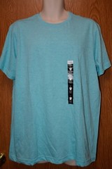 Mens Aqua Heather Alfani Short Sleeve Crew Neck Tee Shirt Size Large NWT NEW