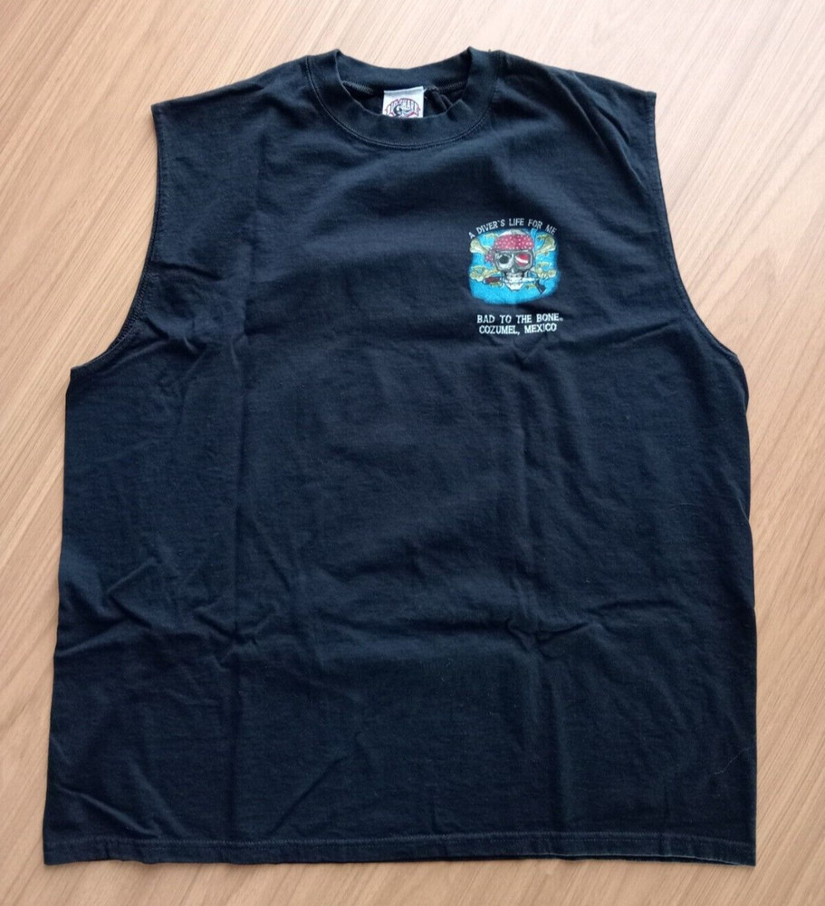 Sleveless Back to The Bone Cozumel Diver’s promo Backlit T-shirt black size XXL