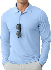 Men’s Long Sleeve Golf Polo Shirt UPF 50+ Quick Dry Lightweight Performance Tee