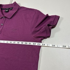HUGO BOSS Polo Shirt Men Size 2XL Magenta Pima Cotton Designer Preppy Fits Tight