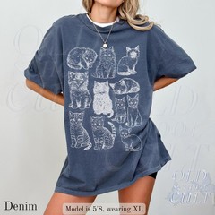 Vintage 90s Tattoo Cat T-Shirt Retro Y2K Kitten Graphic Cat Lover Gift Tee