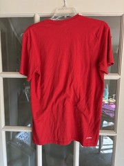 Red Adidas performance tee size medium. Short sleeve. 60/40 poly/cotton.