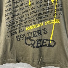U.S. Army T-Shirt Men’s Large Green Soldier’s Creed Army Strong Never Quit USA