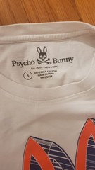 Psycho Bunny T-Shirt Mens 5 (M) White Graphic Crew Neck Short Sleeve Pima