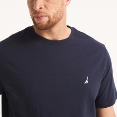 NAUTICA MEN’S NAVY CREWNECK S/S LOGO COTTON T-SHIRT SZ: 3XLT 3XT XXXLT NWT