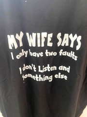 Funny Graphic Tee Men’s XL Father’s Day Husband Dad “Wife Says” T-shirt Black