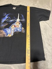 Jerzees Mens XL Black Fox Family Guy Star Wars Parody Short Sleeve Shirt 2007
