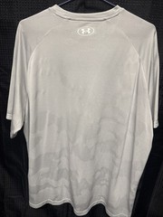 Under Armour 2XL Loose Fit Camo Compression Shirt Gray Short Sleeve Performance