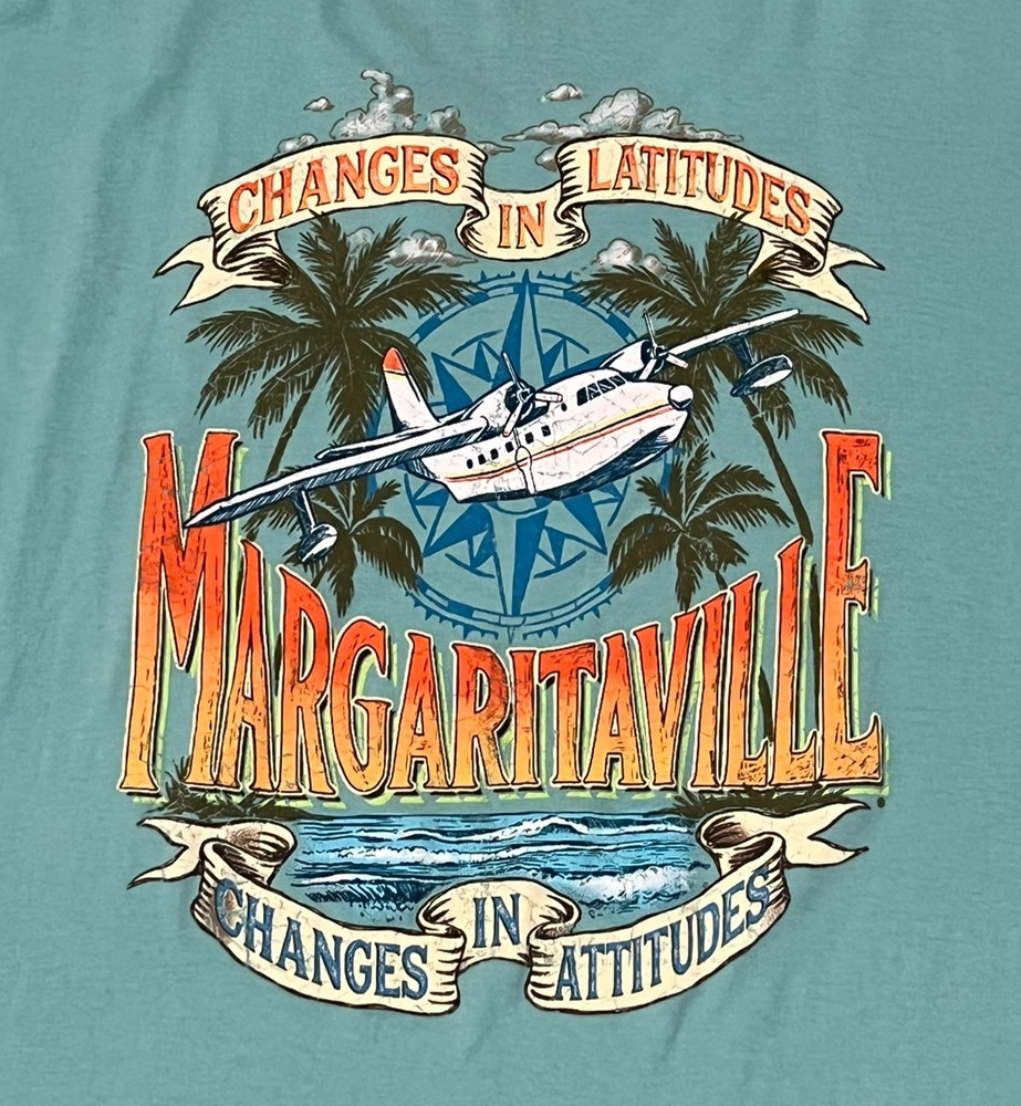 3X Men MARGARITAVILLE KEY WEST Tee Shirt Top 2-Sided Jimmy Buffet Plane 3XL XXXL