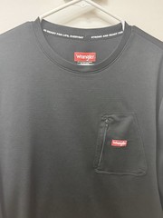 Wrangler ATG Mens L Black Long Sleeve Performance Shirt Zip Pocket Waffle Knit