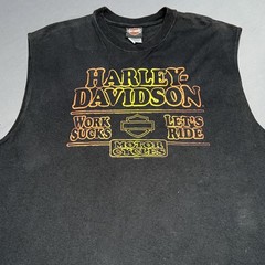 Harley Davidson 09′ Sleeveless Louisiana Work Sucks-Lets Ride Men’s XL Blk -5743