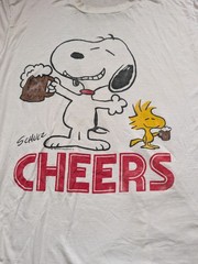 Vintage ’80s Snoopy Woodstock Peanuts Cheers Oversized Single Stitch T-shirt Vtg