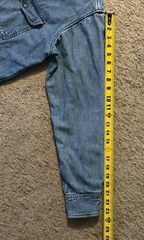 VTG L L Bean Lined Denim Shirt Blue Red Check Interior Large Made In USA