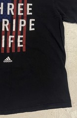 Adidas Go-To Tee Shirt Three Stripe Life Mens M Black USA American Flag