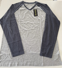 Men’s t-shirt Casual Vintage Long Raglan Sleeve V-Neck Running Hiking Baseball L