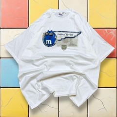 Vintage M&M Candy Cartoon Tee Y2K Men XL White Leader Of The Pack Promo Shirt