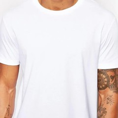 Men’s Extra Long T-Shirt Cotton Hip Hop Longline Tee Casual White Top