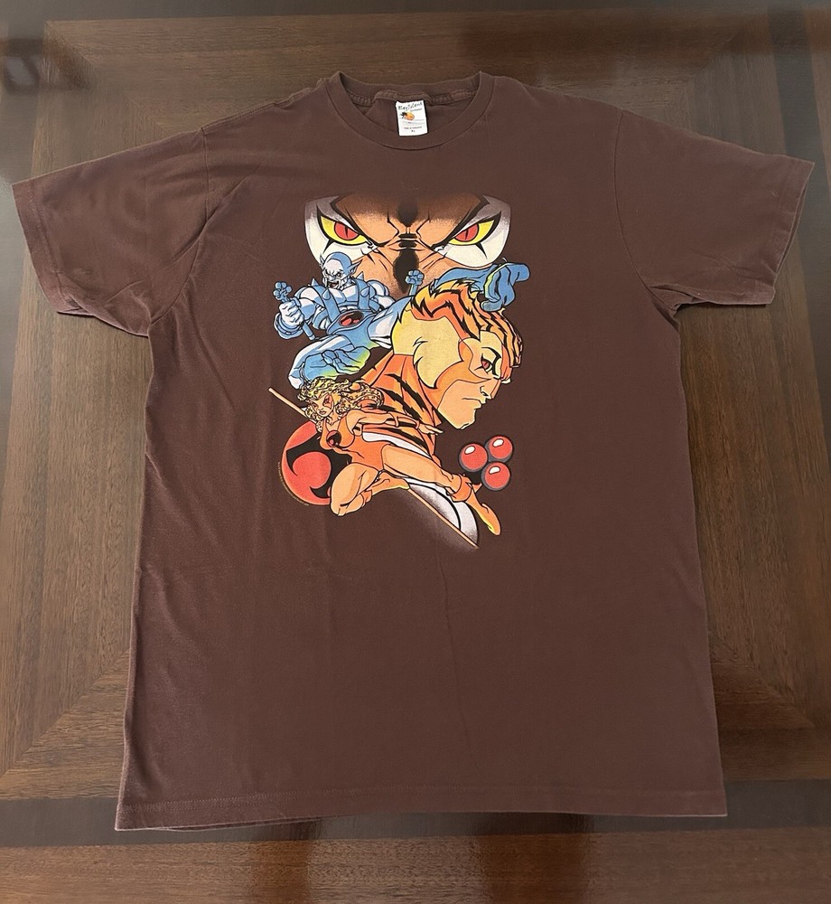Thundercats T-Shirt Cartoon Graphic 2007 Bay Island Sportswear Brown Adult Sz XL