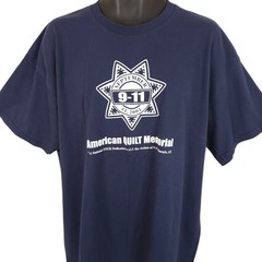 Vintage September 11 T Shirt Mens Size 2XL Blue Y2K 911 In Memory NYPD
