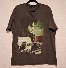 Bob Marley Song of Freedom 2XL Gray Graphic Print Crew Neck Short Sleeve Tee ’09