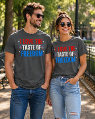 I Love The Taste of Freedom – Couples Matching 4th of July T-Shirt