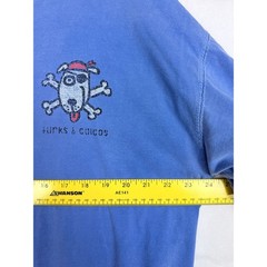 Comfort Colors Turks & Caicos Pirate Dog Graphic T Shirt XXL Garment Dyed Blue