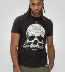 D555 Duke Tall Mens Skull Printed T-Shirt Black LT 1XLT 2XLT 3XLT (601706-T)