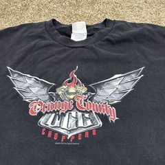 Vintage Y2K Orange County Chopper Flames T-shirt Size XL OCC Biker Motorcycle