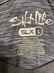 Salt Life SLX Men’s L Blue Long Sleeve Crew Neck Graphic Logo T-Shirt