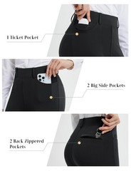 Womens Skinny Dress Pants Stretch Petite Yoga Work Pants Pull On Dressy Leggi…