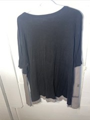Structure Long Sleeve Waffle Knit Double Shirt Black Castle Size XL Y2K Goth D