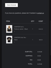 OVO Starter Owls Shirt Octobers Very Own Size Large